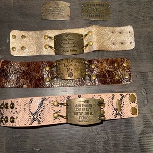 Leather Inspirational Bracelets Set